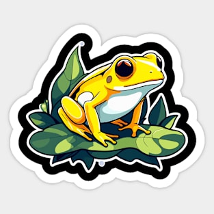 Golden Poison Frog Illustration Sticker